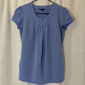 Lands' End Blue Silky Blouse Sz 6 Tall